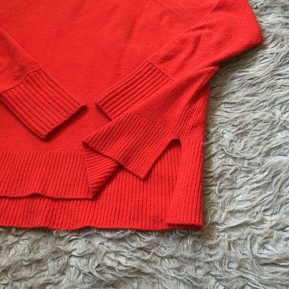 Jcrew bright red/orange wool blend turtleneck sweater size xs - Picture 4 of 6